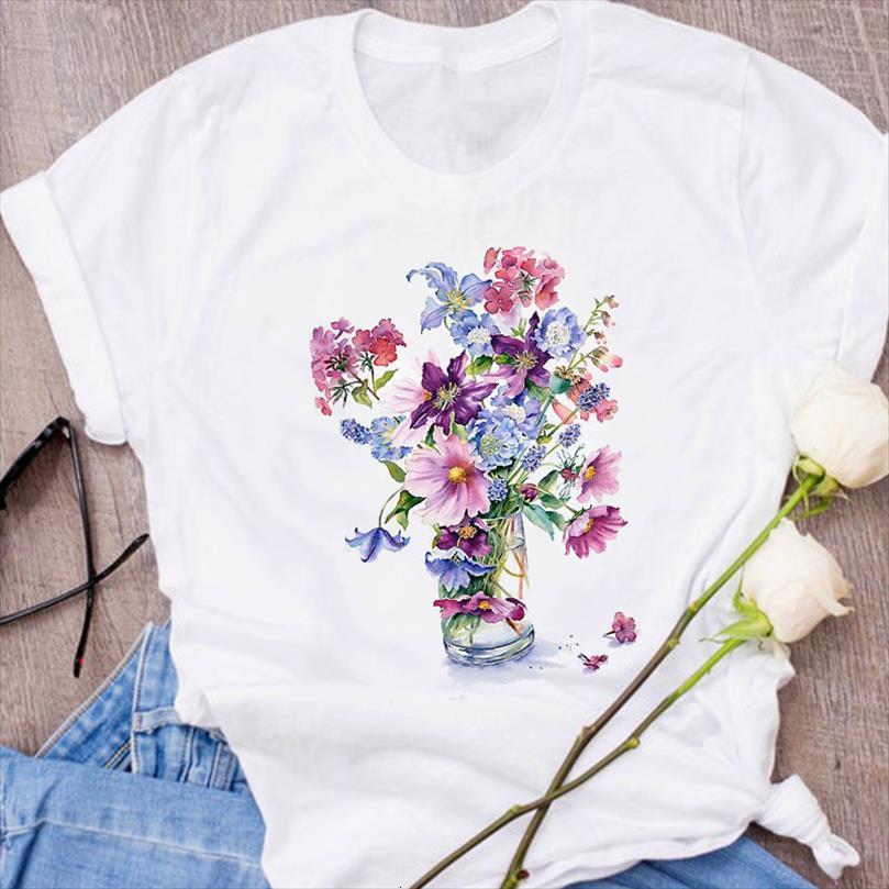 

men graphic ladies mens t shirts short sleeve 90s cute flower clothes lady tees print clothing female shirt, White;black