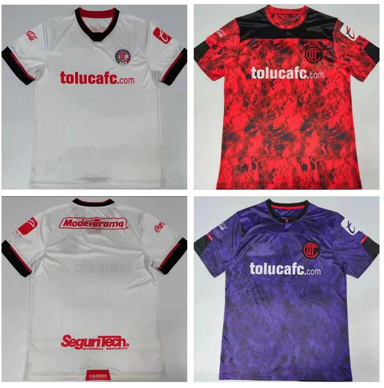 

Liga MX 2021 mexico Toluca soccer jerseys 20-21 home away 3rd Mexician Club Deportivo FC FOOTBALL shirt uniform, Red