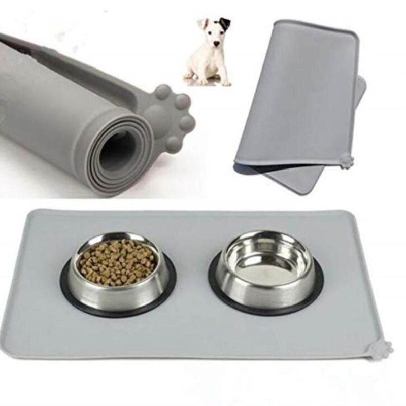 

Waterproof Silicone Mats For Dogs Bowl Pet Pad Puppy Cat Drinking Mat Dog Feeding Place Easy Cleaning Solid Color Kennels & Pens