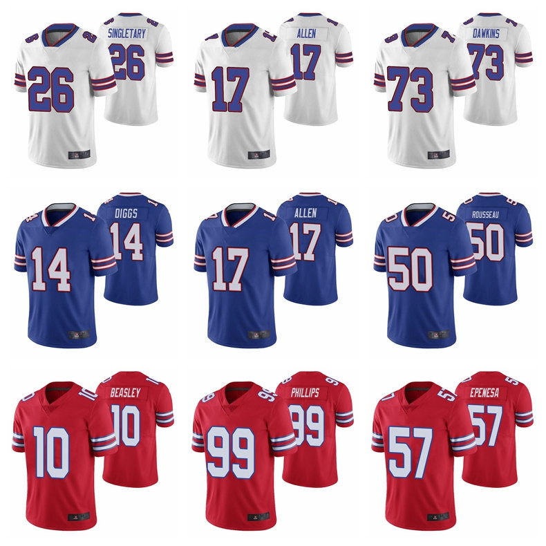 

17 Josh Allen 14 Stefon Diggs Football Jersey 27 White Cole Beasley Gabriel Davis Poyer Buffalos Men Bill Milano Gregory Rousseau Hyde Tyler Bass Dawson Knox