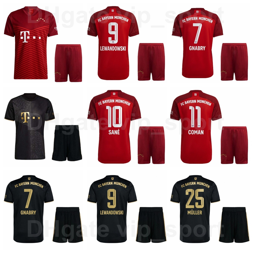 

Bayern Munich 2021 2022 Soccer 9 Robert Lewandowski Jersey Set 7 Serge Gnabry 25 Thomas Muller 11 Kingsley Coman 6 Joshua Kimmich 10 Leroy Sane Football Shirt Kits, With patch