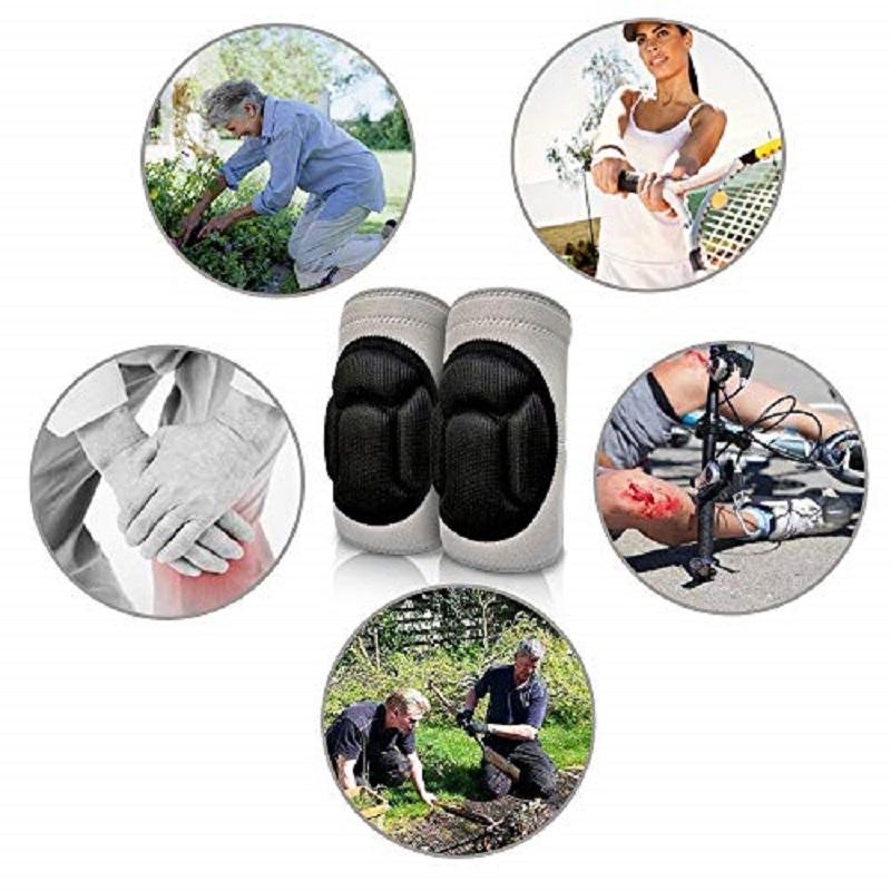 

Pair Protective Knee Pads Thick Sponge Football Volleyball Extreme Sports Anti-slip Collision Avoidance Kneepad Brace Elbow, Black;gray