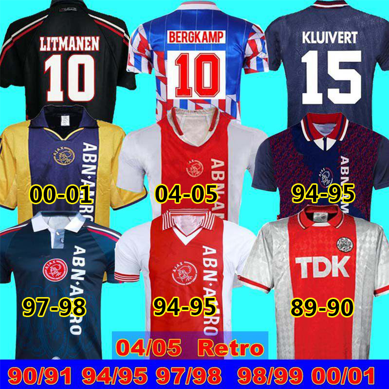 

LITMANEN OVERMARS BABEL retro soccer jersey 1989 90 91 94 95 97 98 RIJKAARD KLUIVERTSEEDORF DAVIDS 01 04 05 football shirt CRUIJFF HUNTELLAR jerseys men uniforms, 2004 05 home