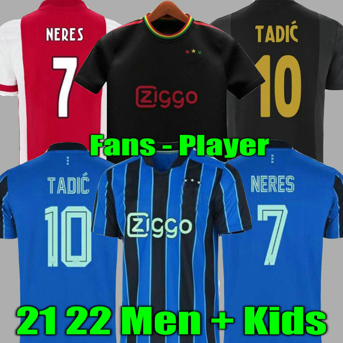 

HALLER 20 21 22 3rd black amsterdam soccer jerseyS 2021 TADIC KLAASSEN NERES TRAORE CRUYFF PROMES men kids kit football shirt uniforms 50th, Black;yellow