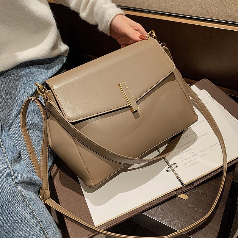 

Evening Bags Fashion Trend Women Solid Color Large Capacity Tote For 2021 Pu Leather Crossbody Casual Concise Shoulder