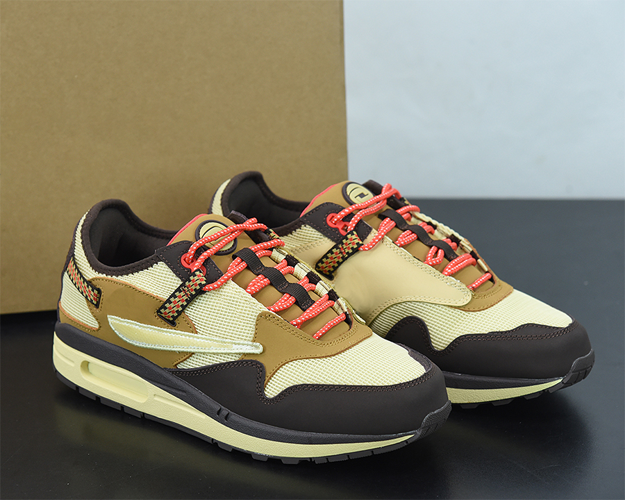 

2021 New Casual shoes Travis Scotts x Cactus Jack Baroque Brown Lemon Drop Wheat Chile Red Low versatile running shoe ship with box, #2