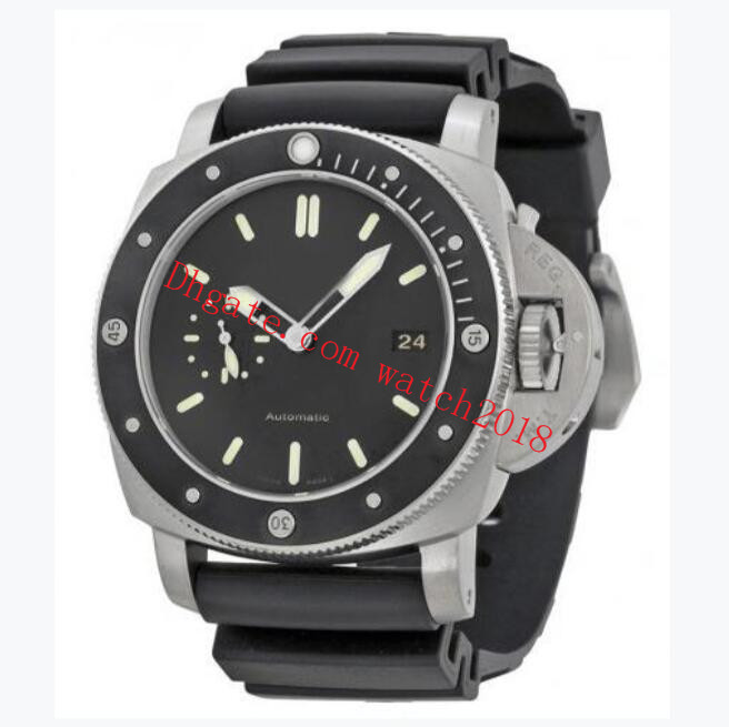

Luxury Watches 1950 Amagnetic 47MM Mechanical Automatic Black Dial Steel Bezel Rubber Strap Mens Wristwatches Origina Box Paper