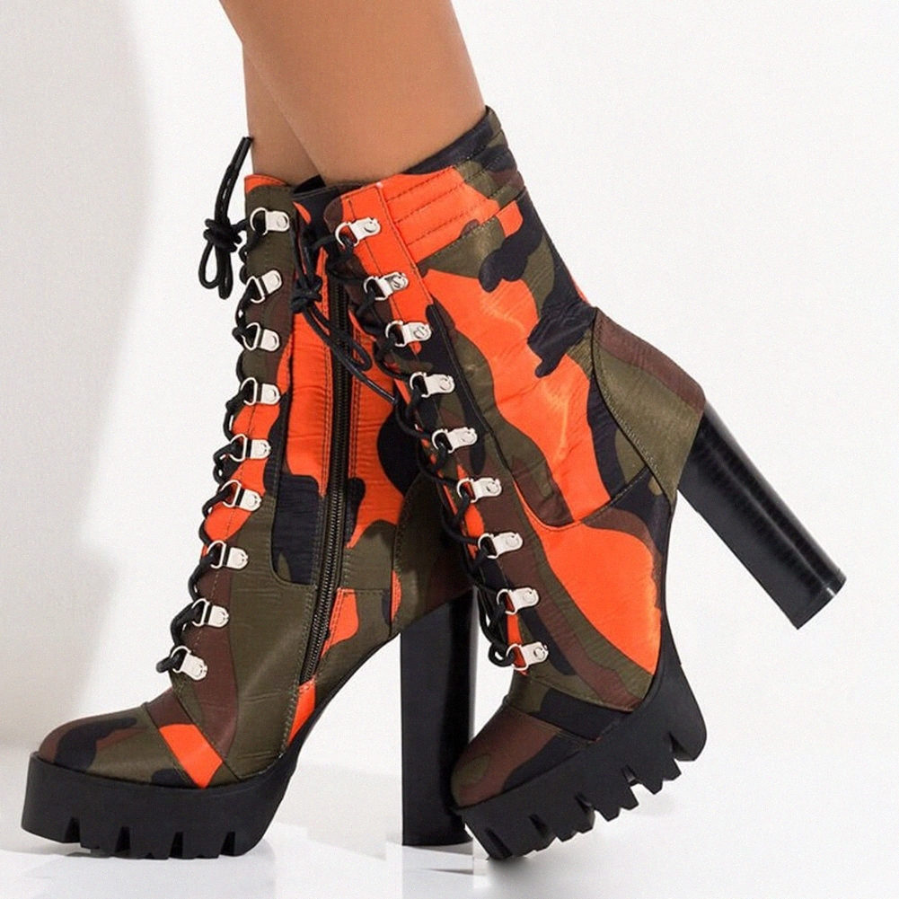 

doratasia 2020 plus size 43 ankle boots ins camouflage super high heels design party boots womens shoes woman h7sl#, Black
