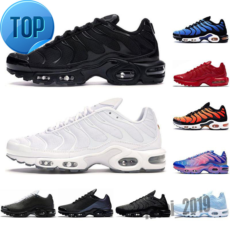 2022 Chaussures Tn plus Chaussures pour hommes Léger Bleu Blue Blanc Blanc Black Athlétique Sneakers en plein air TN Chaussures de sport EUR 40 -