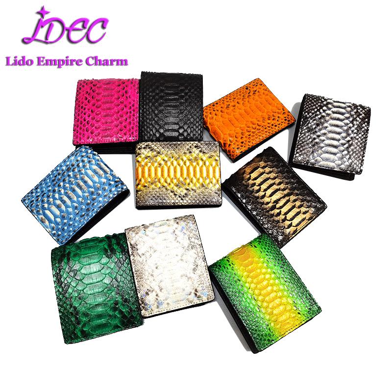 

Credit Id Card Holder Luxury Python Skin Wallet Men Women Business Cardholder Driver's License Pack Wallets, Red;black