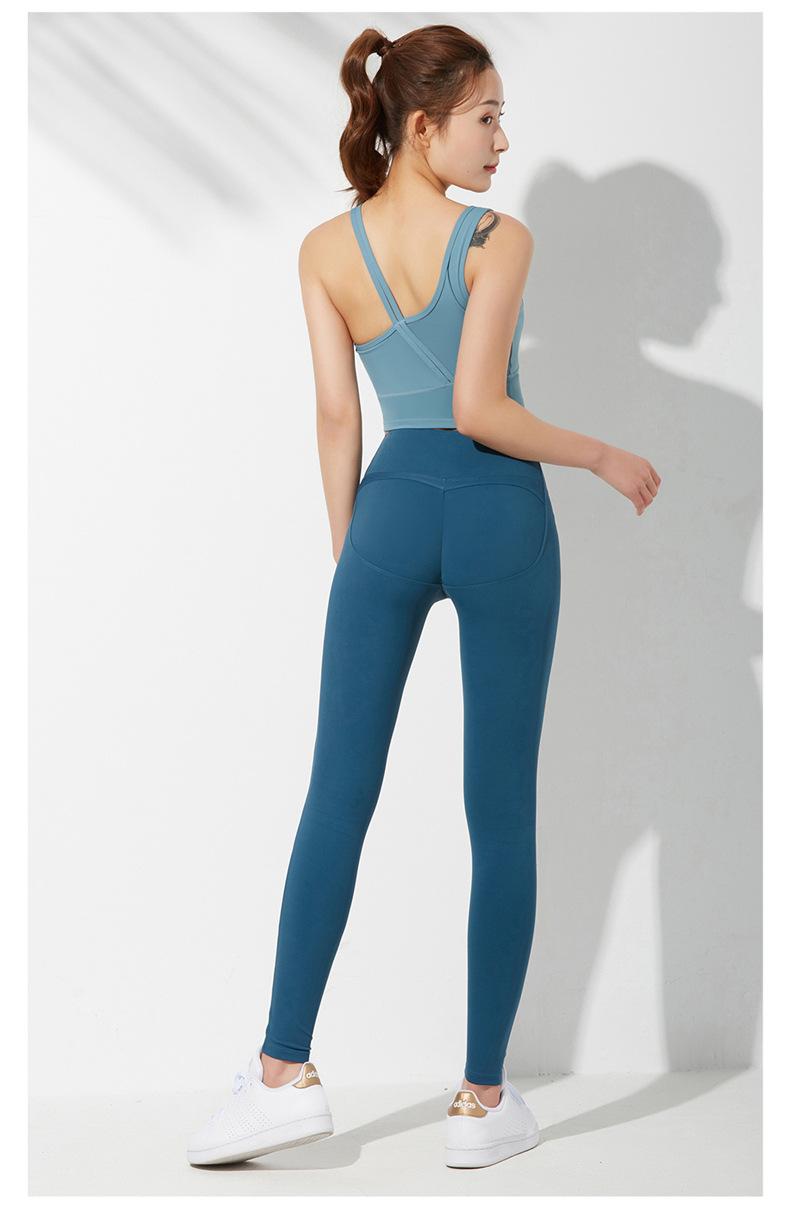 Women Sports Tracksuits Yoga 2PCS Set Fitness Solid Color Suit Activewear Crop Tops Bra&Sexy Push Up Leggings Sportswear S-L Outfit-image-673855466