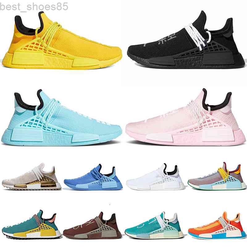 

2021 est mens women pharrell williams NMD human race running shoes big size 13 Aqua Pink Orange Nerd womens athletic trainers sneakers