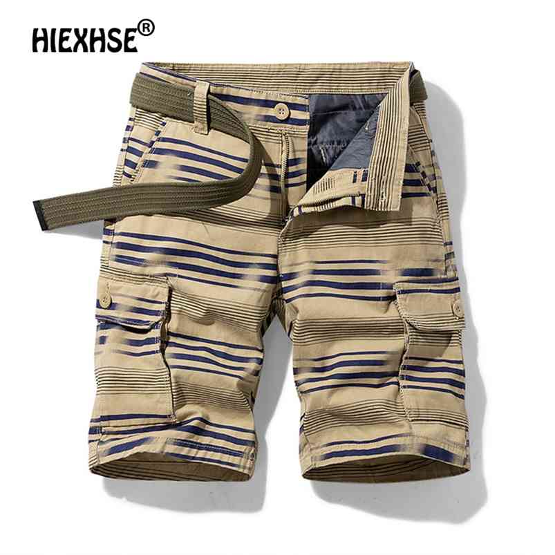 

Summer Mens Loose Multi-Pocket Safari Style Shorts Men's Pure Cotton Street Fashion Harajuku Men Tactical Shorts Size -36 210720, Black