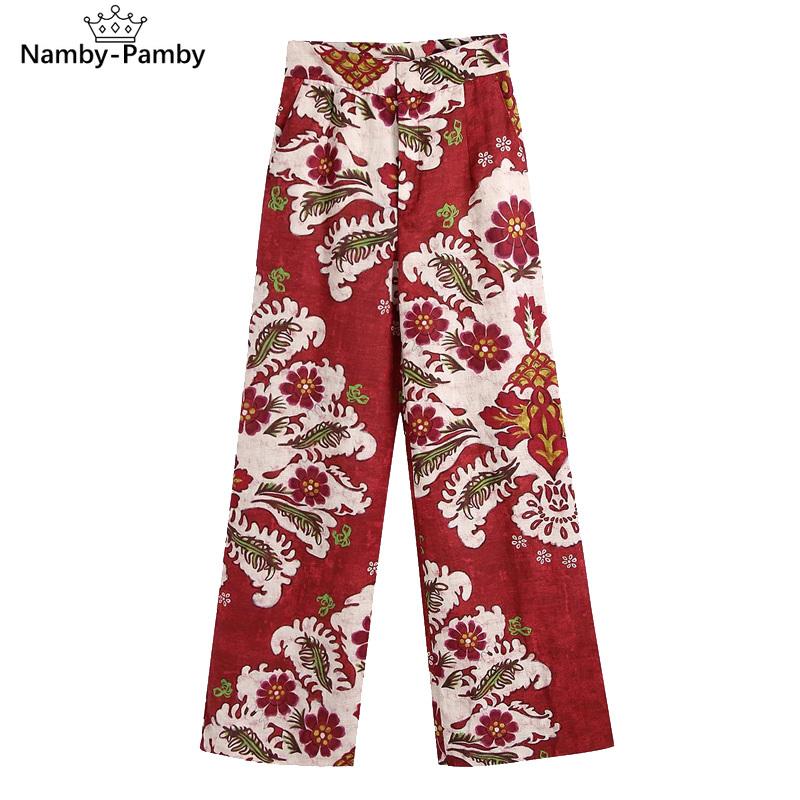 

Women's Pants & Capris Women 2021 Summer Fashion Soft Touch Wide Leg Vintage High Waist Side Vents Female Streetwear, As picture