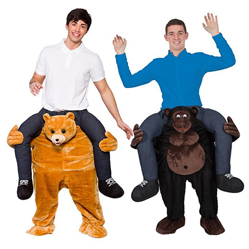 Adult Halloween Cosplay costumes Men Ride on Me Mascots Wear Back Funny Animal Pants Fake Legs Christmas Party performance-image-705356560