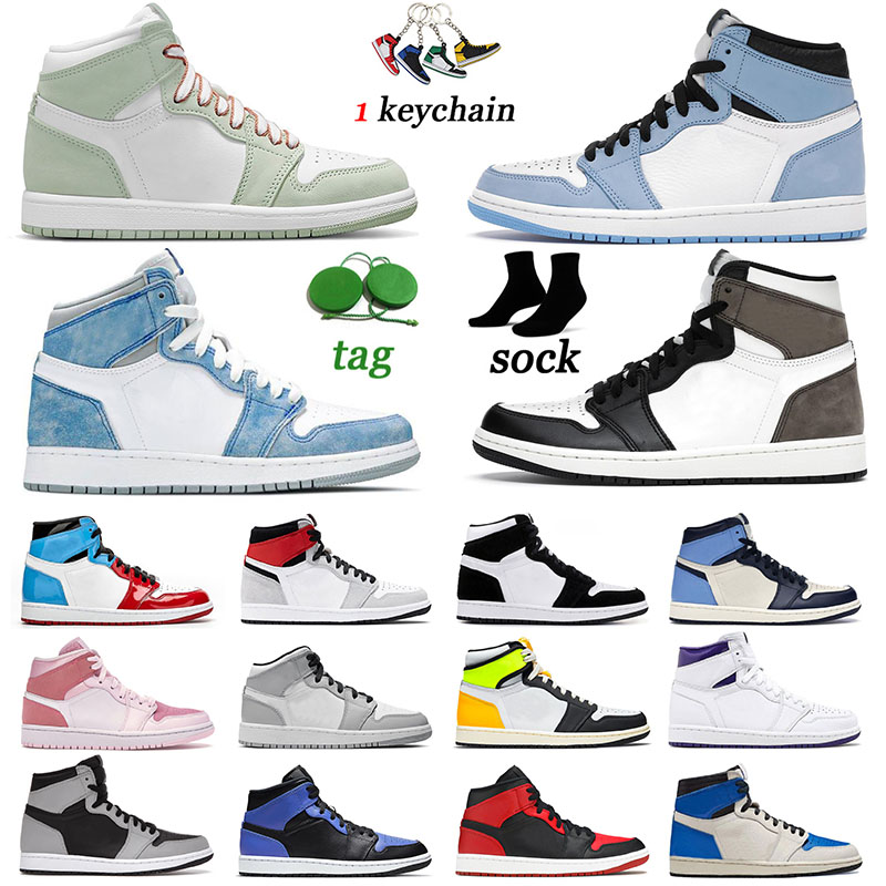 

Air Jorden 1s Basketball Shoes OG Jumpman 1 Mens Womens Retro High Court Purple Jordon Obsidian University Blue Mid Jodan Smoke Grey Pink Tr