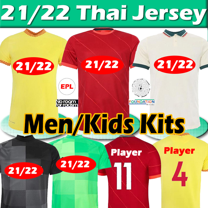 

21/22 Men kids kit ALEXANDER ARNOLD soccer jerseys LVP 2021 2022 DIOGO Fabinho Jones A.BECKER ROBERTSON Men kids football shirt, Black