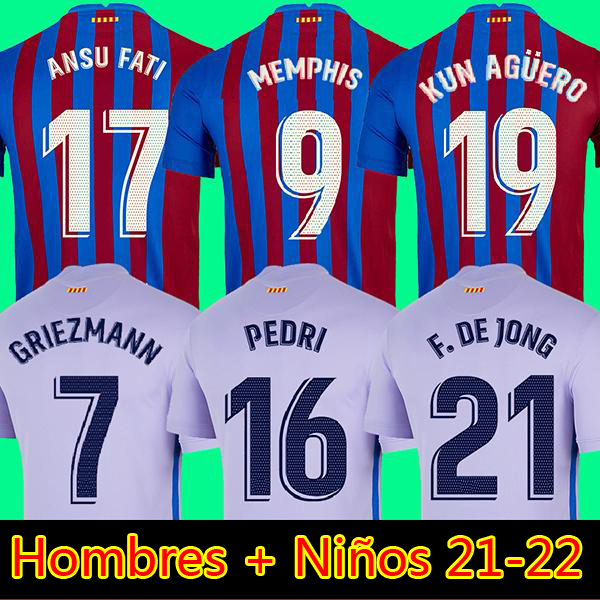 

21 22 Barcelona soccer jerseys MEMPHIS BARCA Top camiseta de futbol KUN AGUERO UMTITI 2021 2022 ANSU FATI GRIEZMANN F.DE JONG football shirt, Black;yellow
