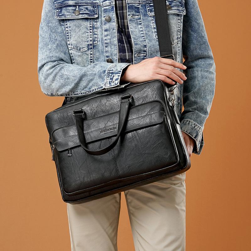 

Briefcases Men Briefcase Bags Business Leather Shoulder Messenger Man Work Handbag 14 Inch Laptop Bag Bolso Hombre Bolsa Masculina, Khaki