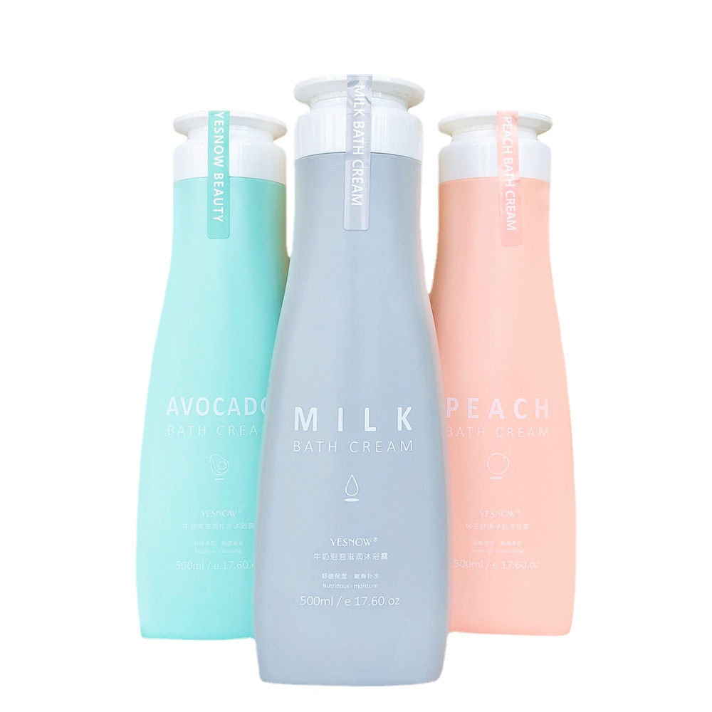 

500ML Milk Peach Avocado Deep Cleansing Shower Gel Moisturizing Soothing Long-lasting Fragrance Body Wash Skin Care Bath Lotion