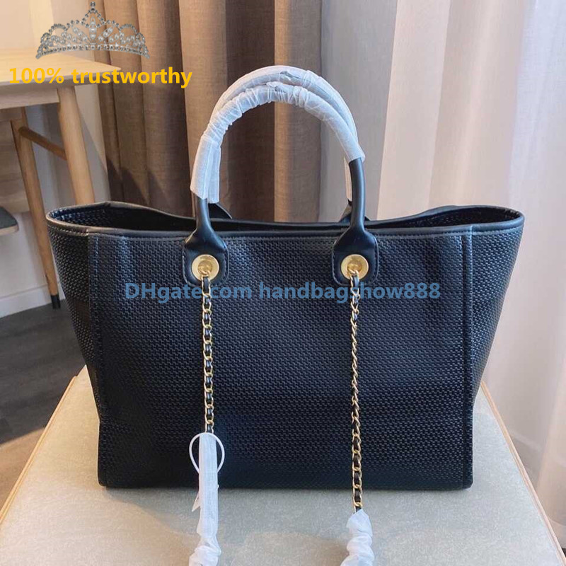 

Women shopping shoulder Bags Luxury Handbags Designer Beach Bag Quality Fashion Knitting Purse Large Tote With Chain Canvas wholesale, Multi-color