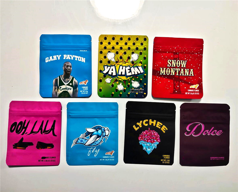 

3 5G Edibles Packaging Cookies mylar bags smell proof The SOAP MINNTZ GRANDIFLORA White Big Apple Christmas Tree Package backpack boyz 33 runtz