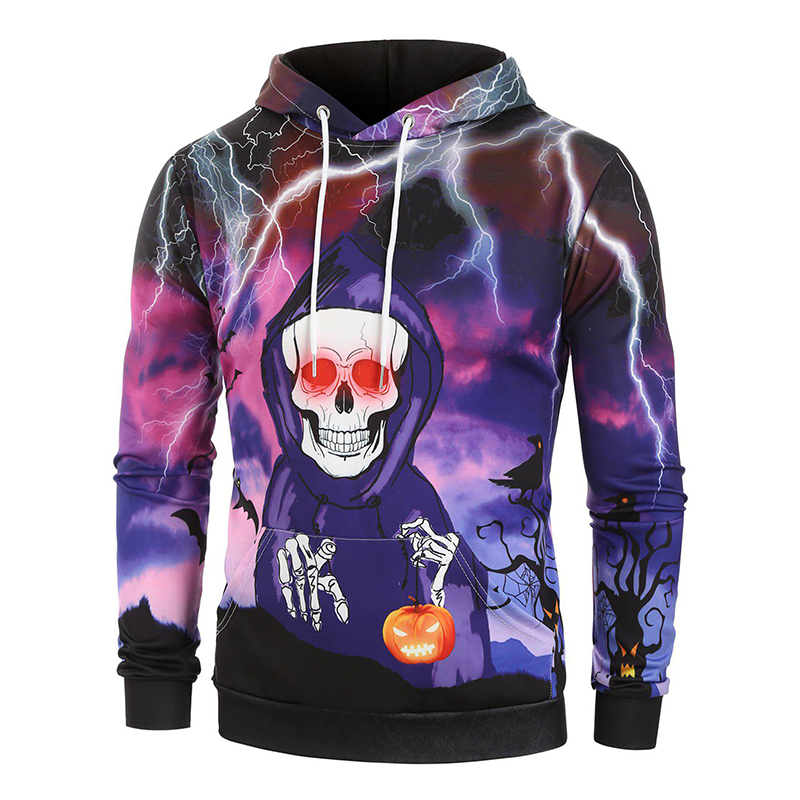 

Halloween Red eye skull Pattern Men s 3D Printing Hoodie Visual Impact Party Top Punk Gothic Round Neck High Quality Sweatshirt Hoodie, Black