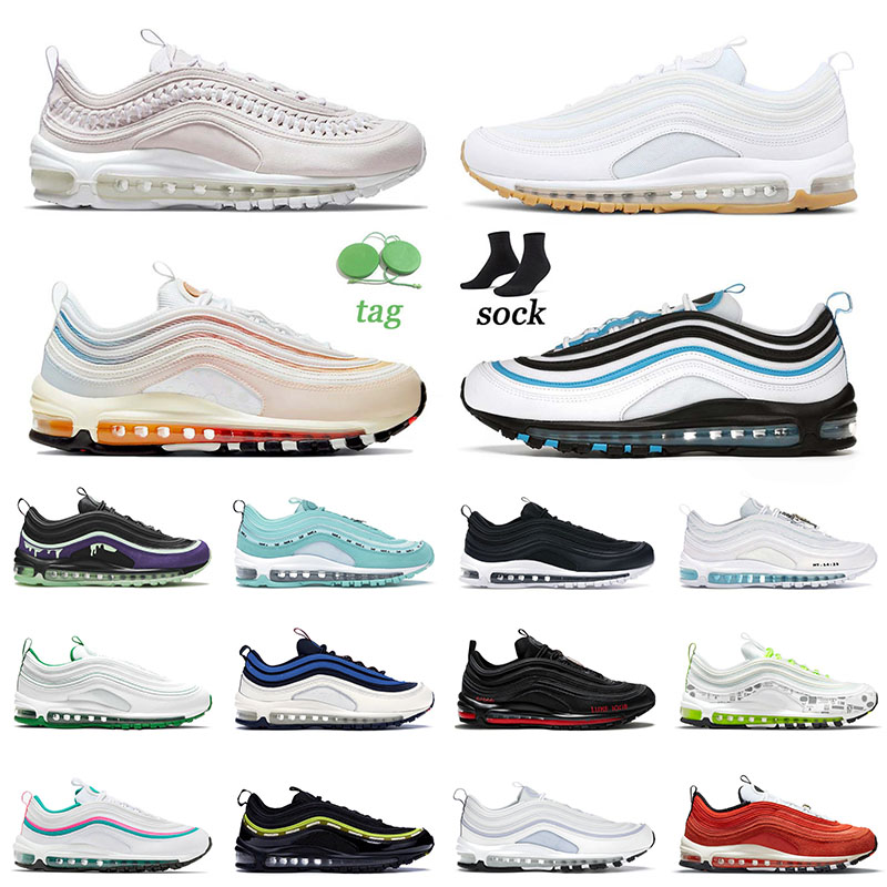 

Top Quality 97 Mens Women Running Shoes White Gum The Futrue Laser Blue Cowboys Fan Pull Tab Obsidian Sports 97s Trainers Sneakers Eur 36-45, C60 cherry picnic 36-40