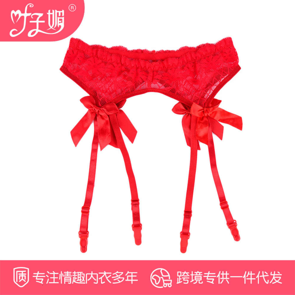 

Super thin transparent Lace Garter female bowknot silk stockings suspender sexy lingerie accessories 3009, Black;white
