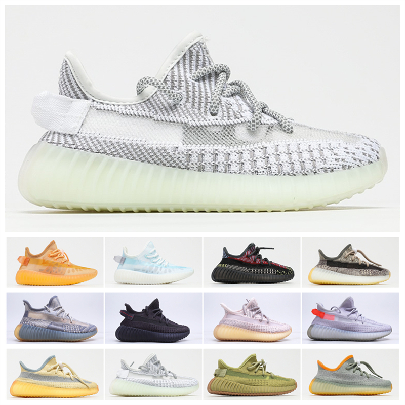 

2021 kids Ash Pearl Running shoes boys girls Children Baby Tail Light Black Static Reflective Marsh Mono Ice Clay Trainers sports Sneakers 25-35, #17