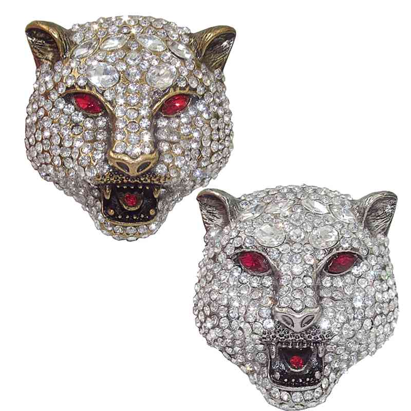 

Designer belts 2023 Western Rhinestone Sliver Gold Plated Leopards Head Men Alloy Buckle Fit For 3.8cm-4cm Belt Strap