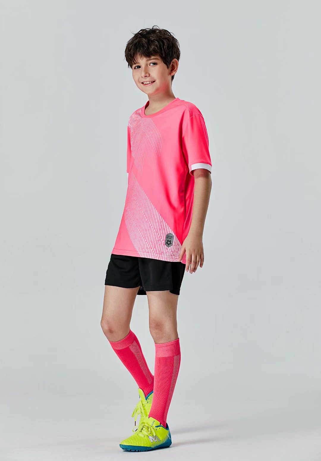 

#088 Football uniform men+kids soccer Jersey printing team custom track and field sports short-sleeved shirt, Black;yellow