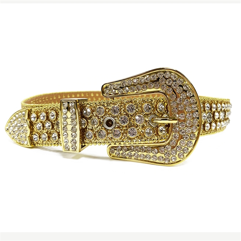 

Designer belts 2023 Western Rhinestone Studded Cowboy Cowgirl Diamond Gold Buckles Jeans Shining Crystal Belt For Women Men Ceinture Femme