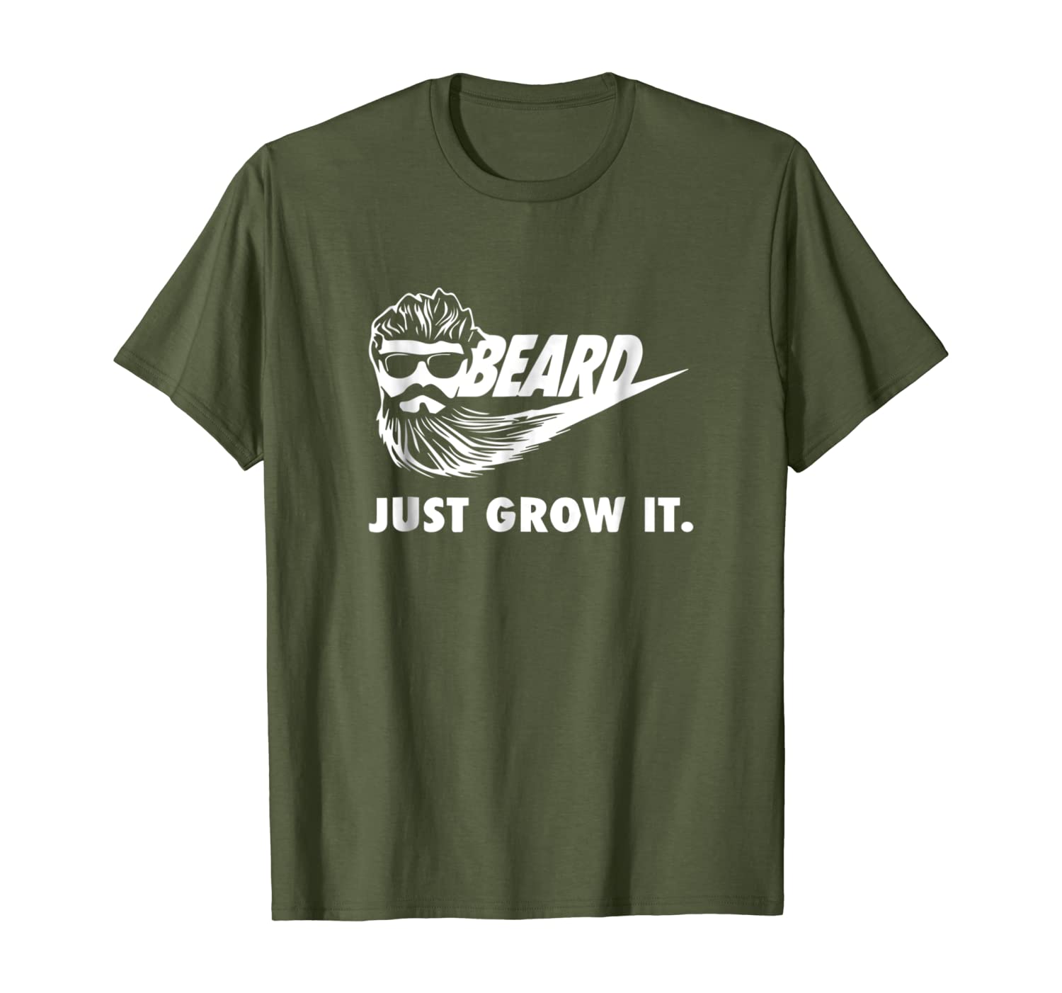 

funny bearded men t-shirt beard just grow it joke tee, White;black