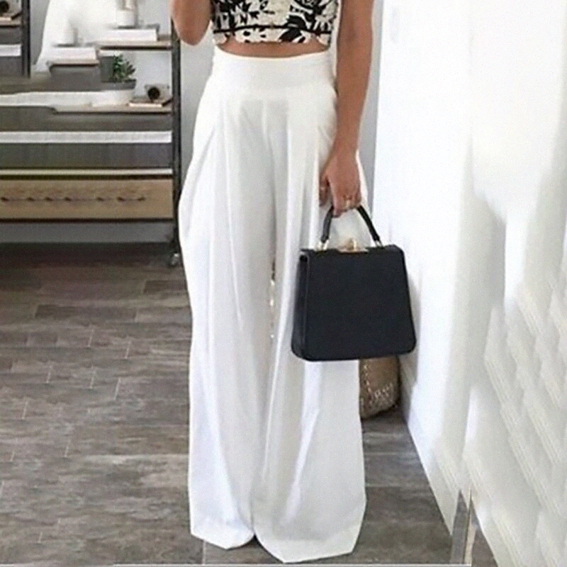 Women's Basic Boho Culottes Wide Leg Ankle-Length Pants Casual Weekend Inelastic Plain Chiffon Breathable Soft Mid Waist Loose Black White N
