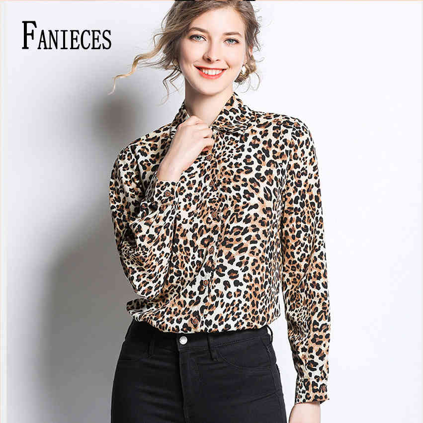 

Women Blouses Fashion Long Sleeve Turn Down Collar Office Shirt Chiffon Blouse Casual Tops streetwear Blusas Femininas 210520, Brown