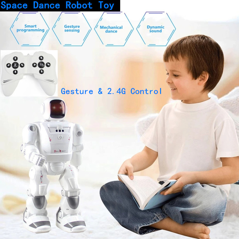 

Child Learning Toy Touch Sensor 2.4G Gesture Control Robot Can Dancing Singing Programm Auto Demo Robot Space Dance Robot Gifts, White