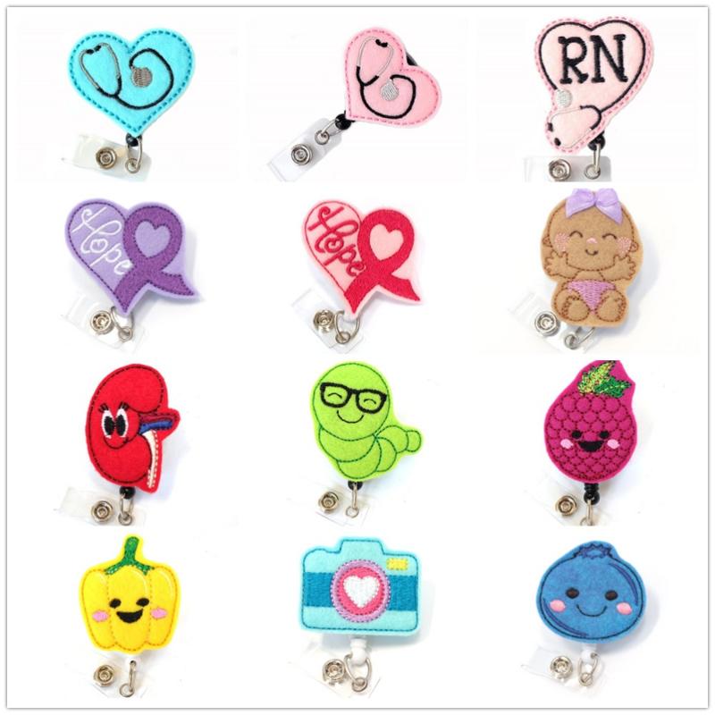 

Pins, Brooches 20 Pieces/lot Multi Styles Retractable ID Badge Card Reel