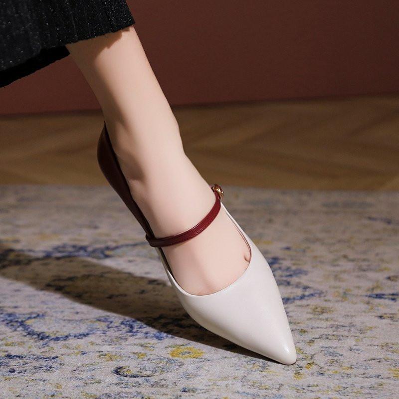 

Dress Shoes High Heels Ladies 2021 Spring And Autumn Korean Fashion Pointed Stiletto Pumps Banquet Commuter Work, Type2-wine red