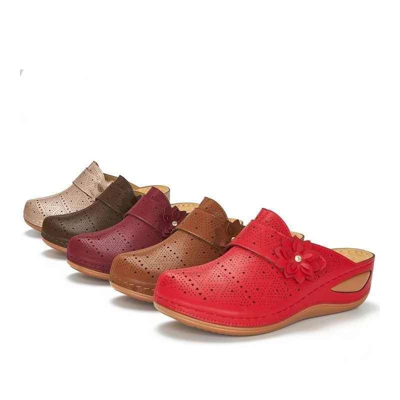 

Women Summer Slip On PU Leather Cutout Slippers Ladies Flower Shoes Woman Fashion Casual Platform Female Slipper 2021, Black