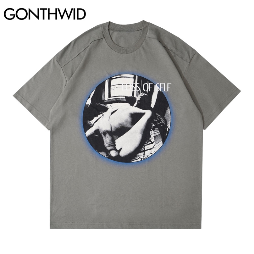 

Tshirts Hip Hop Creative Print Short Sleeve Oversized Tees Shirts Fashion Harajuku Casual Punk Rock Gothic T-Shirt Tops 210602, Gray