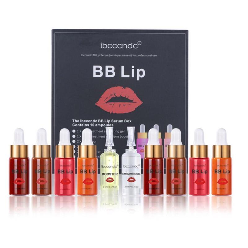 

Lip Gloss 10pcs Microneedle BB Lips Glow Ampoule Serum Starter Kit Cream Pigment Coloring Moisturizing