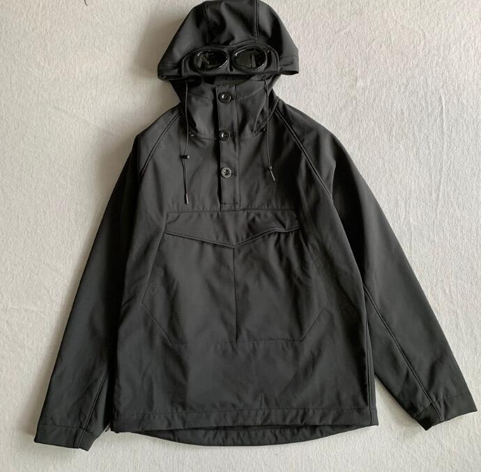 

3 colors two lens windproof men hoodies removable glasses outdoor warm windbreaker fleece lining fale coat jacket tracksuit, Black;green