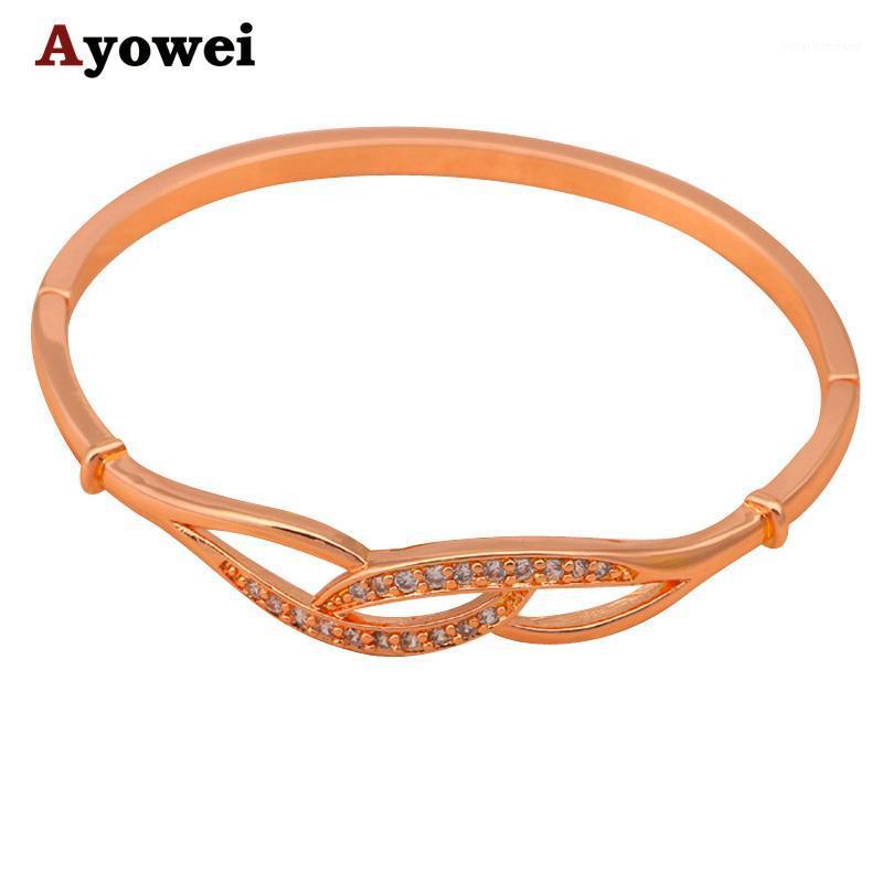 

Romantic Design White Crystal Zirconia Fashion Jewelry K Rose Gold Color Bangles TB204A Bangle