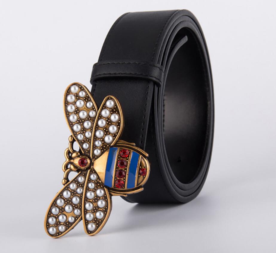 

Fashion Business Ceinture style design belt mens womens riem Gold buckle black not with box as gift 6bq