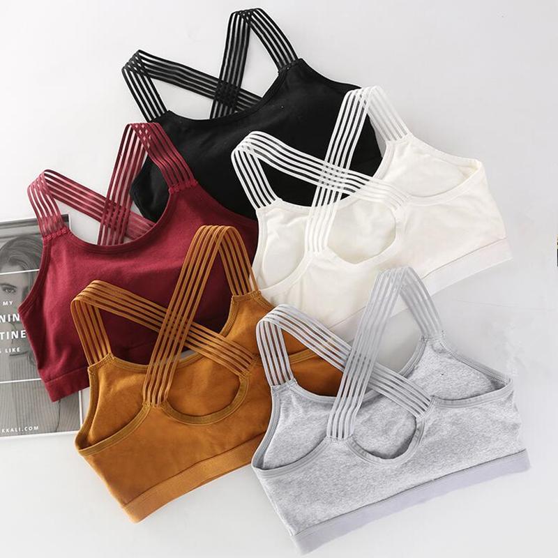 

Yoga Outfit Seamless Sports Bra Women Fitness Top Gym Shockproof Push Up Cotton Sport Running Young Girl Sportswear
