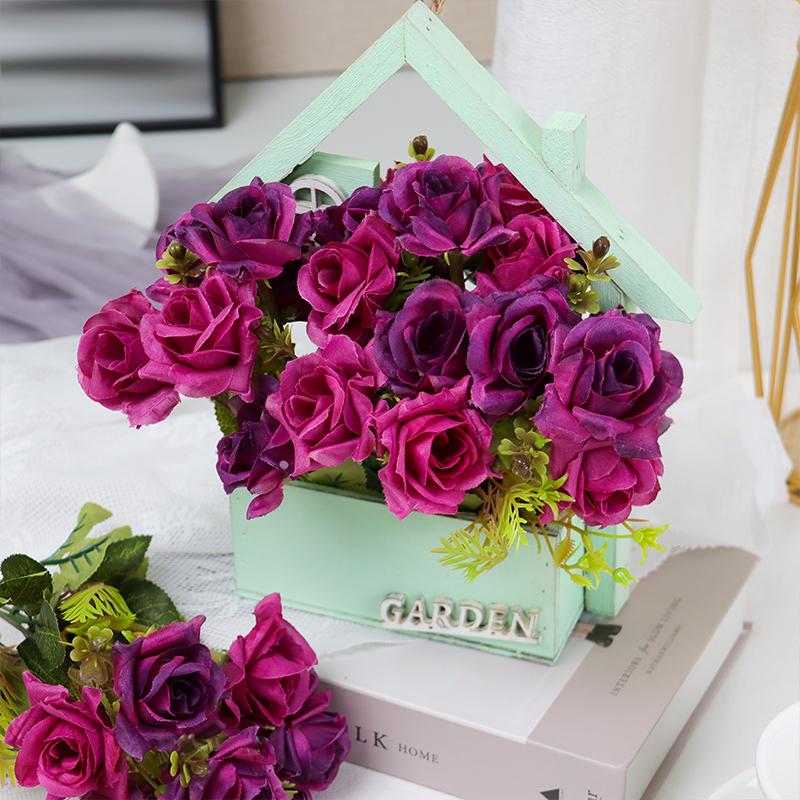 

Decorative Flowers & Wreaths Artificial Product Five Bright Roses Single Bouquet House Garden Decoration Farmhouse French Table