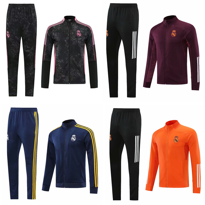

Top 2020 HAZARD soccer Jacket ASENSIO Tracksuit 20 21 Real Madrid chandal 2021 ISCO Soccer Jersey training suits sports wear, Black;yellow