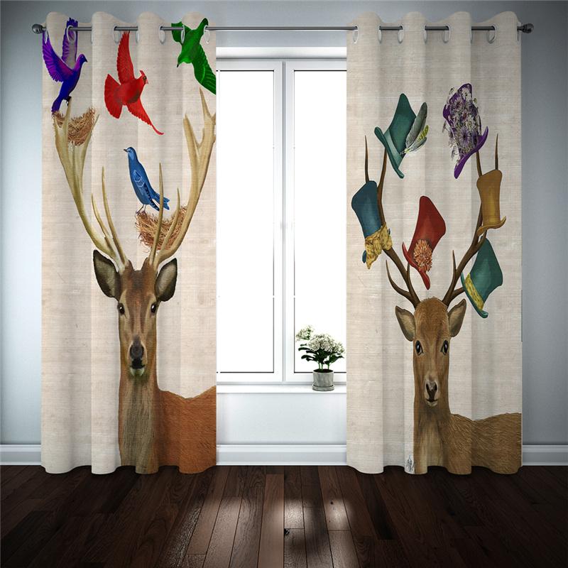 

Print Blackout Curtains Custom Animal For Cortinas De Cocina Living Room Bedroom Window Curtain & Drapes