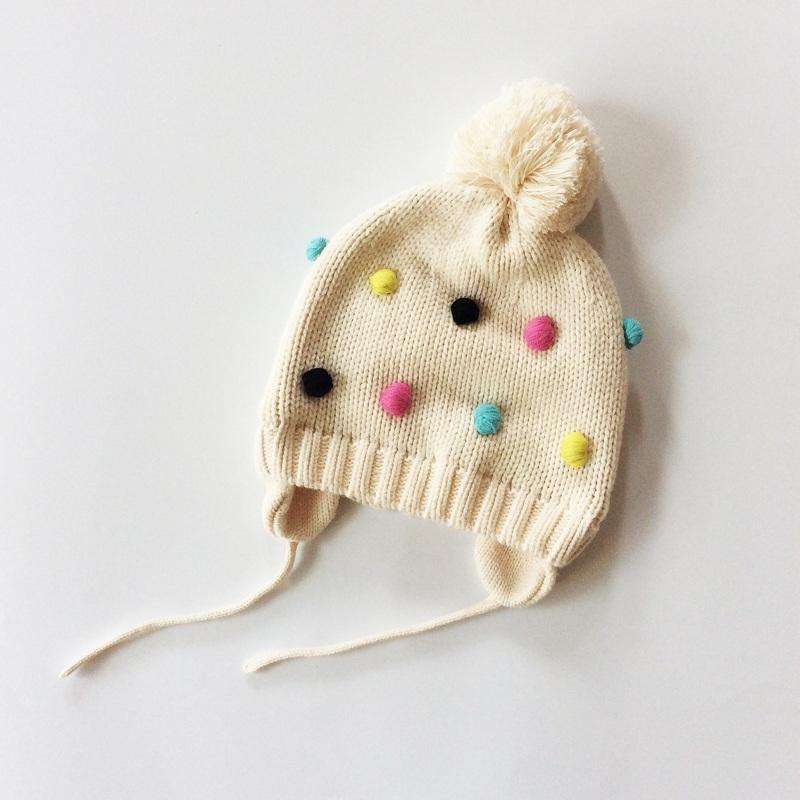 

Caps & Hats Baby Hat Earflap Pompom For Girls And Boys Winter Children Kids With Color, Yellow